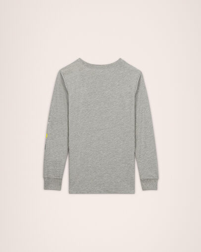 Jump Ball Chuck Patch Long Sleeve Tee Dk Grey Gether, Back View