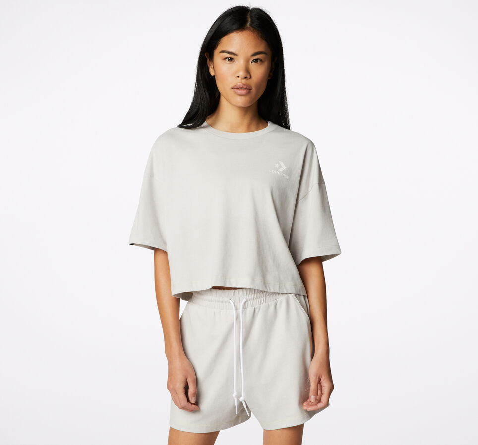 Heathered Cropped T-Shirt Natural Heather