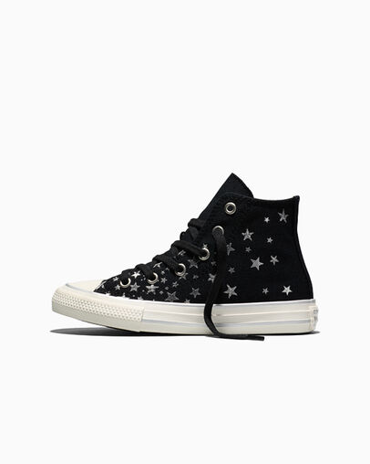 Converse Chuck Taylor All Star Elevated Shine Studs Black/Silver/Egret — photo 5