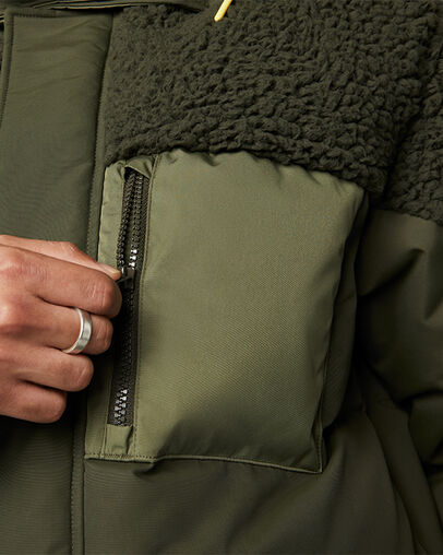 Premium Mid Down Jacket Cargo Khaki