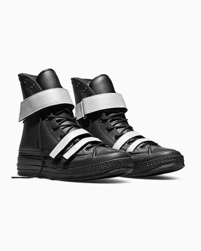 Converse x Anonymous Club Chuck 70 Black/Steel Gray/White, Top and Side View