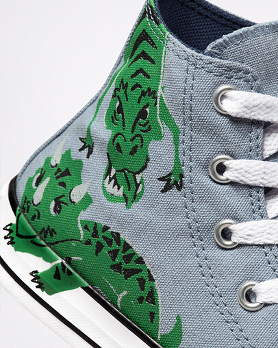 Dino Daze Chuck Taylor All Star Blue Slate/Midnight Navy, Detail Angle View