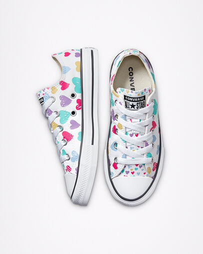 Always On Hearts Chuck Taylor All Star White/Natural Ivory/Storm Wind, Top and Side View