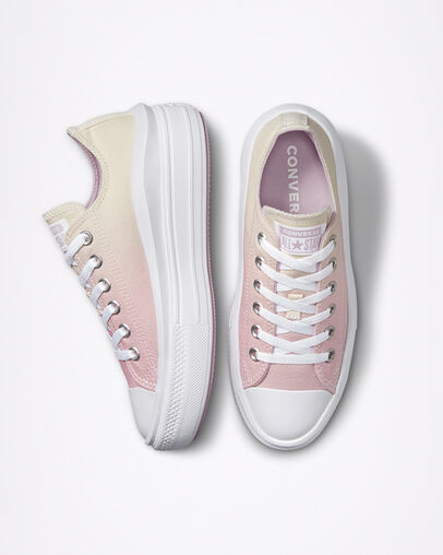 Chuck Taylor All Star Move Platform Ombre Egret/Pale Amethyst/White, Top and Side View