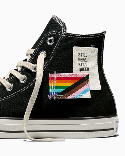 Chuck Taylor All Star Pride Patch Black/Egret/Egret, Detail Angle View
