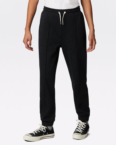 Pantal&oacute;n de ch&aacute;ndal Embroidered French Terry Negro Converse, Front View