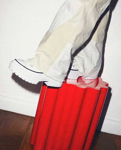 Chuck Taylor All Star Lugged Heel Platform Wei&szlig;/Schwarz/Egret, Detail Angle View