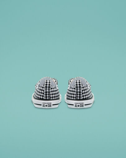 Chuck Taylor All Star Easy-On Gingham Black/White/Black, Heel View