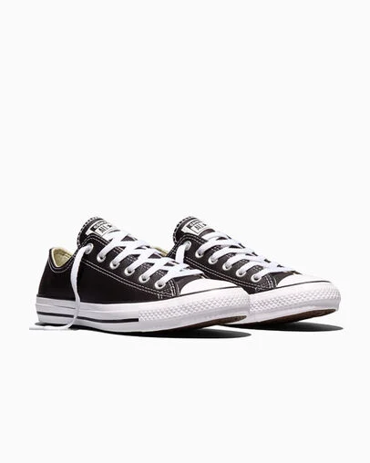 Chuck Taylor All Star Leather Black, Top and Side View