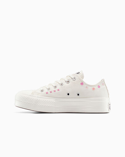Chuck Taylor All Star Lift Floral Embroidery Low Top Garza/Fruto de az&uacute;car/Brote de cactus, Inner Side View