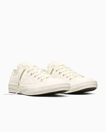 Converse Chuck Taylor All Star Crochet Florals Egret/Vintage White/Egret, Top and Side View