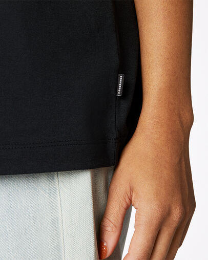 T-shirt boyfriend col ras du cou Together We Grow Noir Converse, Detail View