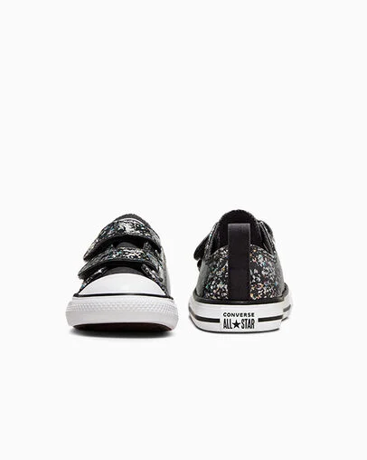 Chuck Taylor All Star Glitter Easy-On Dark Matter/White/Black, Heel View