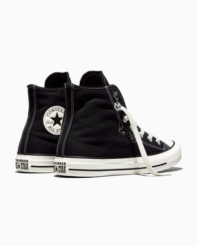 Chuck Taylor All Star Valentine's Day Black/Egret/Days Ahead Red, Heel View