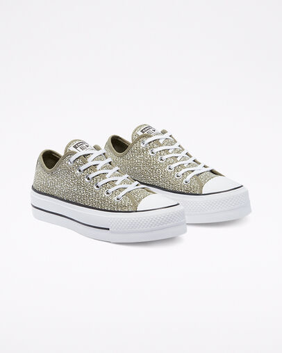 Chuck Taylor All Star Lift Platform Breathable Light Field Surplus/White, Angled View
