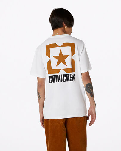 t-shirt Star Chevron Box &agrave; manches courtes Blanc, Back View