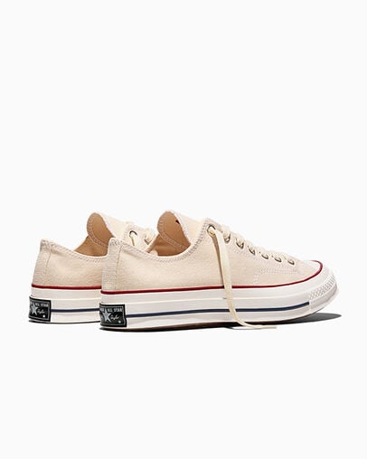 Chuck 70 Vintage Canvas Parchment/Garnet/Egret, Heel View