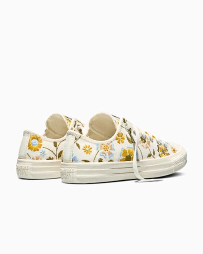 Chuck Taylor All Star Retro Flowers Egret/Bright Outlook, Heel View