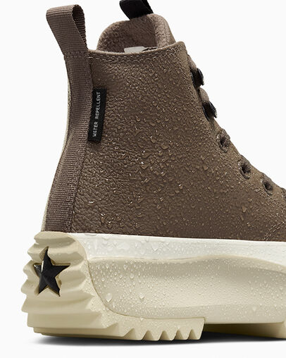 Run Star Hike Platform Weatherized Leather Trufa/Negro/Garza, Detail Angle View