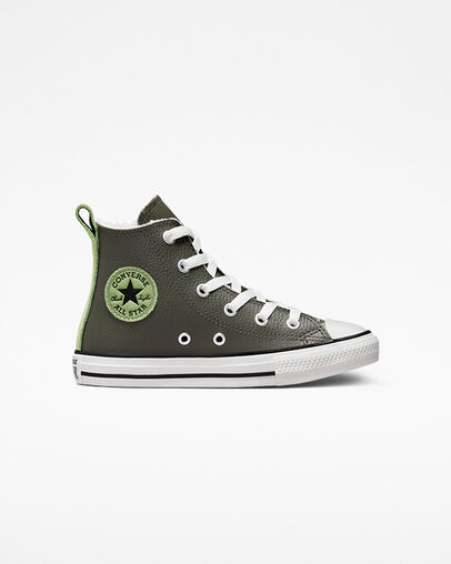 Chuck Taylor All Star Lined Leather Utility Green/Aloe Green, Outer Side View