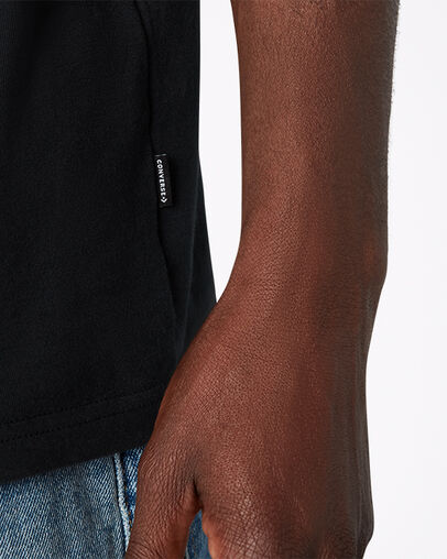 Splatter Paint Chuck Taylor Patch Short Sleeve T-Shirt Converse Black, Detail View