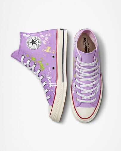 Chuck 70 Pastel Splash Violet &eacute;clatant Splash, Top and Side View