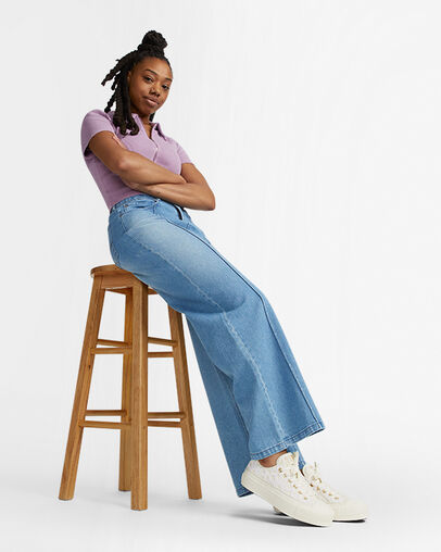 Chuck Taylor All Star Lift Platform Daisy Cord White/Egret/Egret, On Foot Shot 1