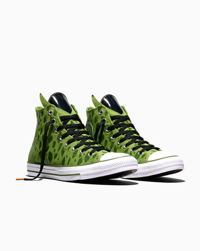Converse Chuck Taylor All Star x Dragon Ball Z Cell Peridot/Garden Green/White, Top and Side View