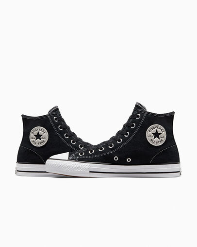 CONS Chuck Taylor All Star Pro en daim Noir/Noir/Blanc, Detail Angle View