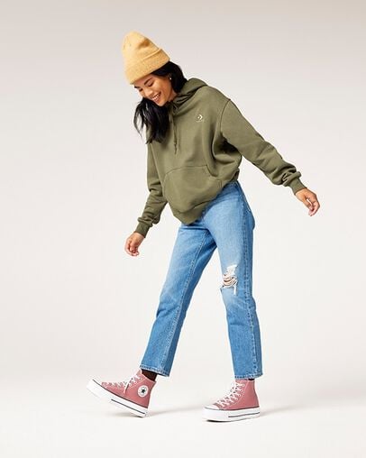 Chuck Taylor All Star Lift Platform Seasonal Color Saddle/Black/White, Detail Angle View