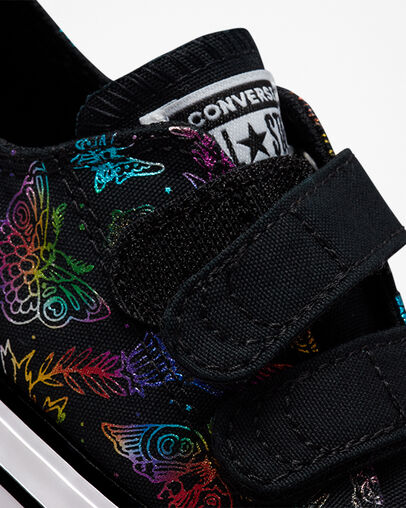 Chuck Taylor All Star Easy-On Butterfly Shine Black/Pink/Purple/Blue, Detail Angle View
