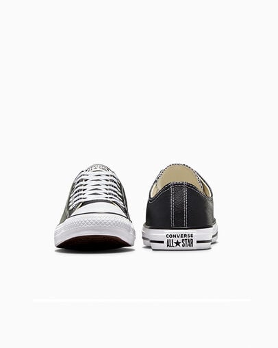 Chuck Taylor All Star Leather Schwarz, Heel View