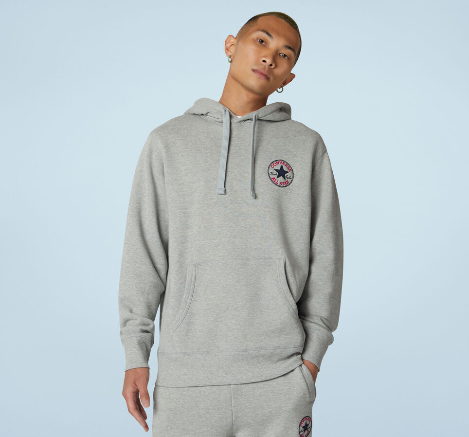 Pull-over hoodie Chuck Taylor Heritage M&eacute;lange gris vintage chin&eacute;