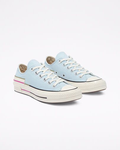 Chuck 70 Colorblock Chambray Blue, Angled View