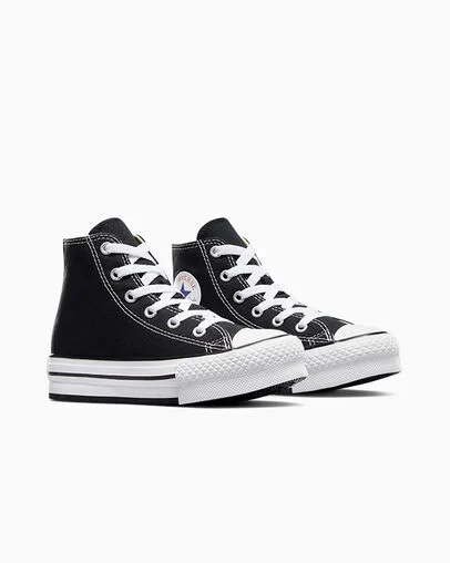 Chuck Taylor All Star EVA Lift Platform Canvas Black/White/Black, Top and Side View