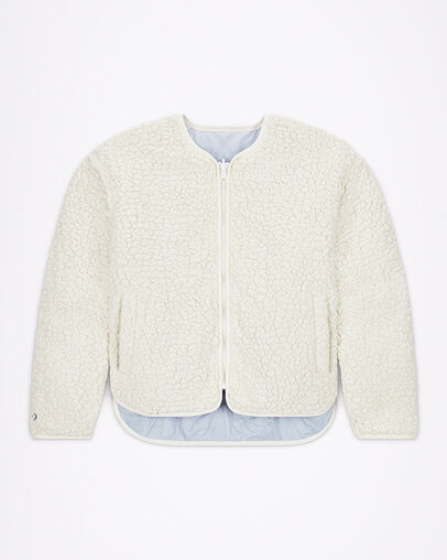 Reversible Sherpa Jacket Egret Multi, Full Body View