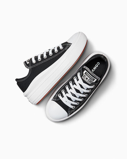 Chuck Taylor All Star Move Canvas Platform Black/White/White, Angled View