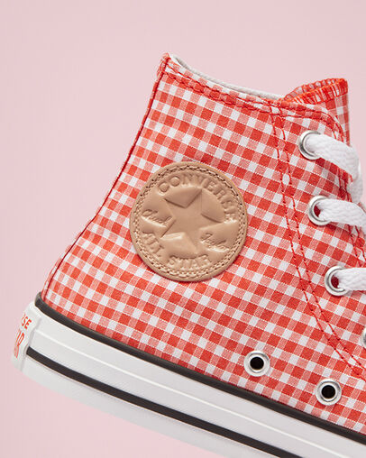 Chuck Taylor All Star Gingham Bright Poppy/White/Black, Detail Angle View