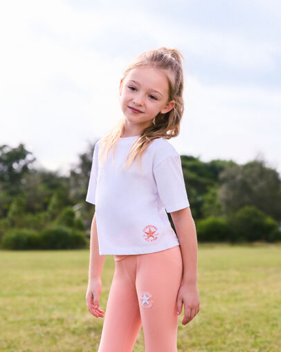 Boxy T-Shirt and Leggings Set Flamingo Fade, Detail View