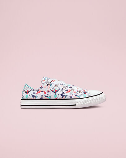 Chuck Taylor All Star Bright Hummingbirds Wei&szlig;/Light Aqua, Outer Side View