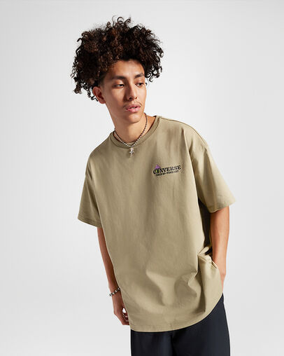 Mushroom Cottage T-Shirt Mossy Sloth, Front View