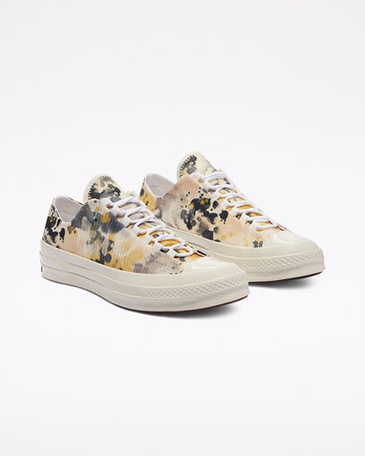 Chuck 70 Washed Florals Sesame/Gravel/Egret, Angled View