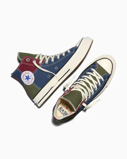 Converse x Noah Chuck 70 Patchwork Insignia Blue/Egret/Black, Angled View