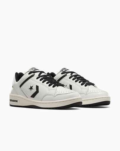 Converse Weapon Leather Blanco vintage/Negro, Top and Side View