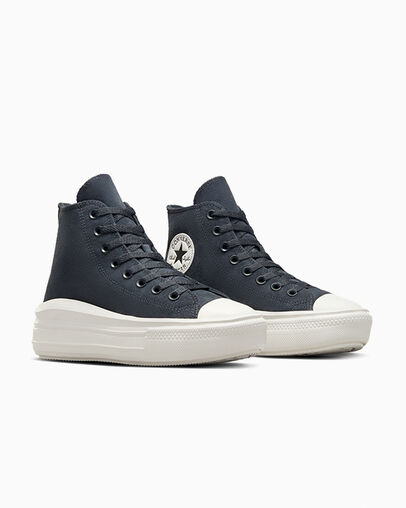 Chuck Taylor All Star Move Platform Colorful Suede Shadow Woods/Egret/Black, Top and Side View