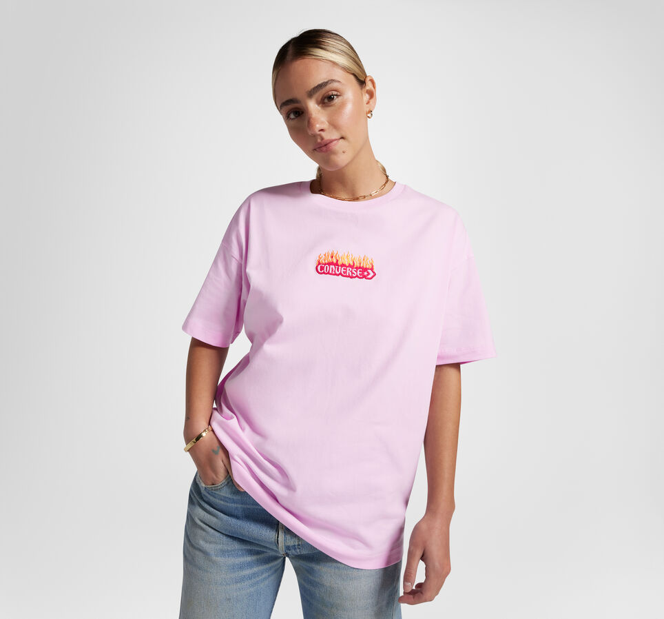 Flaming Logo Oversized T-Shirt