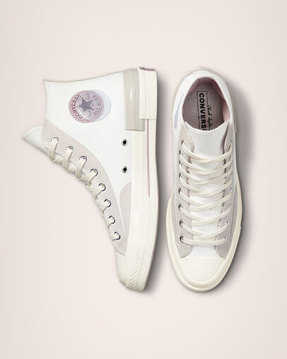 Chuck 70 Color Pop Overlay Blanco vintage/Garza, Top and Side View