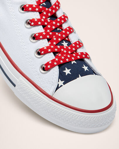 Stars & Stripes Chuck Taylor All Star Blanc/Rouge universit&eacute;, Detail Angle View