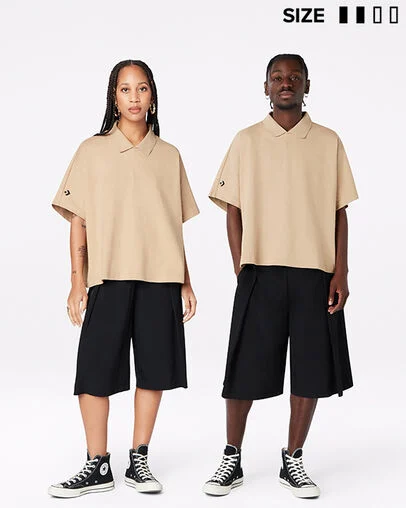 Polo Converse Shapes Kaki nomade, Full Body View