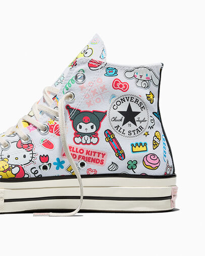 Converse x Hello Kitty And Friends Chuck 70 Stickers White/Pink/Green, Detail Angle View
